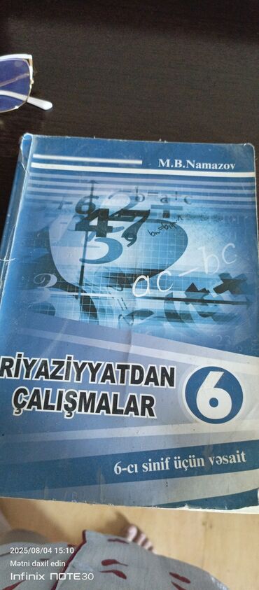 6sinif test: 6sinif riyaziyyat kitabı işlənmiş amma içi temiz