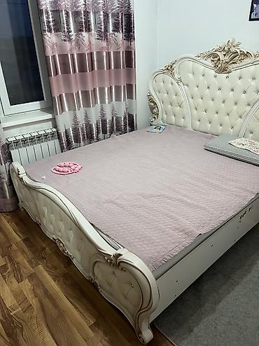 детиский мебел: Спальный гарнитур, Б/у, Двуспальная кровать, Шкаф, Трюмо, ДСП, Самовывоз, цвет - Белый — 8