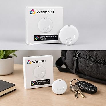 GPS трекеры: Bluetooth‑трекер Wesolvet — компактный маячок для поиска вещей — 1