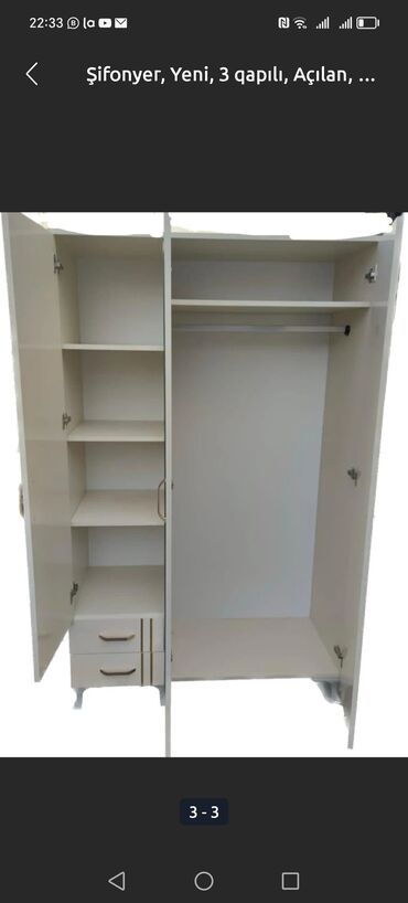 Dolablar: Yeni, Açılan, 3 qapılı Düz dolab, Dolab-asılqan, Türkiyə — 16
