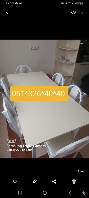 Masa və oturacaq dəstləri: Mətbəx üçün, Yeni, Açılan, Dördbucaq masa, 4 stul -da lalafo.az — 19 Masa və oturacaq dəstləri: Mətbəx üçün, Yeni, Açılan, Dördbucaq masa, 4 stul — 19