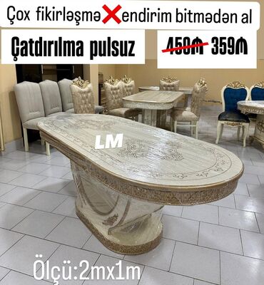 işlənmiş ofis stolu: Гостиный стол, Новый, Нераскладной, MDF, Овальный стол