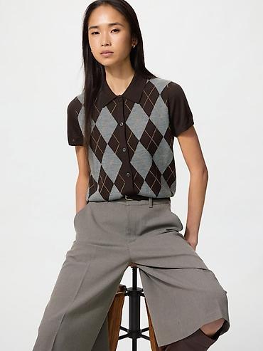 аренда кийим: Женская трикотажная рубашка-поло UNIQLO — 1