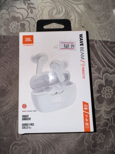 ucuz qulaqciqlar: Simsiz (Bluetooth) Qulaqcıqlar, JBL, rəng - Ağ