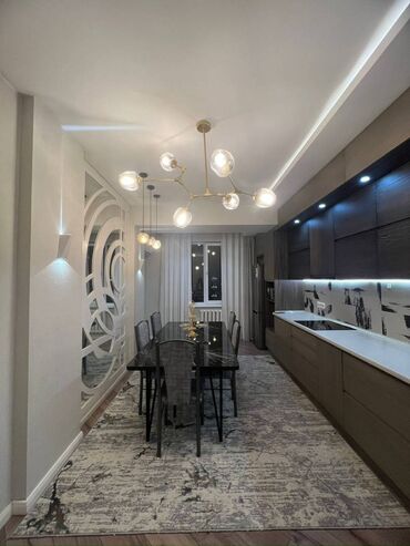саламат курулуш: 3 бөлмө, 90 кв. м, Элитка, 13 кабат, Евроремонт