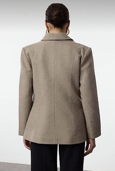 dəri pencək: Qadınlar üçün klassik bej rəngli blazer Heç geyilmeyib etiketide — 3