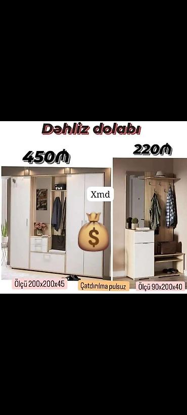 Шкафы-прихожие: Dehliz mebeli sifarişlə hazırlanır — 1