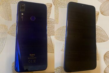 telefon 150 manat: Xiaomi Redmi Note 7, 64 GB, rəng - Göy, 
 Barmaq izi, Düyməli, Sensor