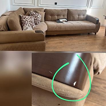 Künc divan satılır - Ölçü: 2×3 m - Model: L formalı künc divan, yumşaq