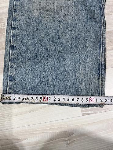 Kişi geyimləri: Geniş kəsimli mavi jeans şalvar - Material: qalın denim (pambıq — 3