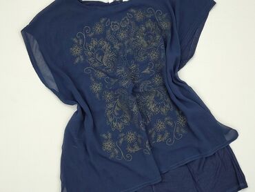 niebieska bluzki z krótkim rękawem: Blouse, New Look, XL (EU 42), condition - Very good