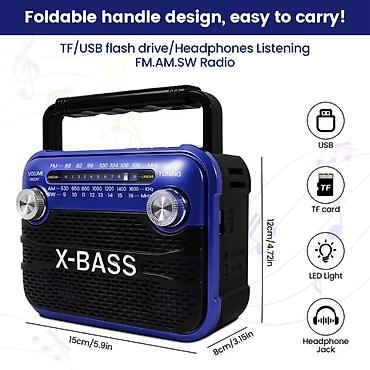 Радио: Portativ radio – X-BASS gücləndirilmiş səs - Dalğalar: FM 88–108 MHz — 4