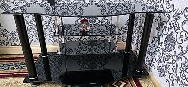 furniture: Qara şüşə TV stendi - Material: qalın temperli qara şüşə (yuxarı — 3