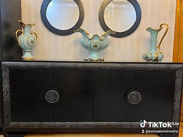 Буфеты: Qara bufet vitrin - Material: möhkəm ağac konstruksiyası, mat qara — 1