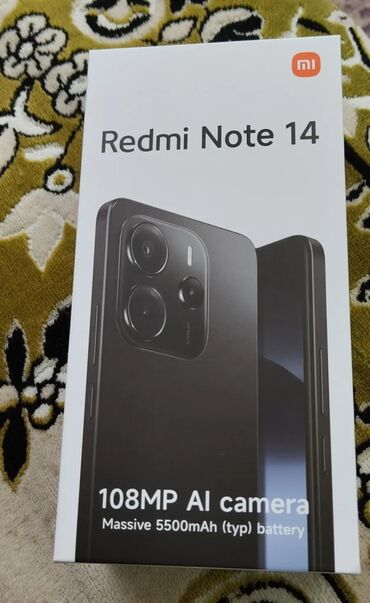 телефон fly 521: Redmi Note 14, 128 GB, rəng - Qara