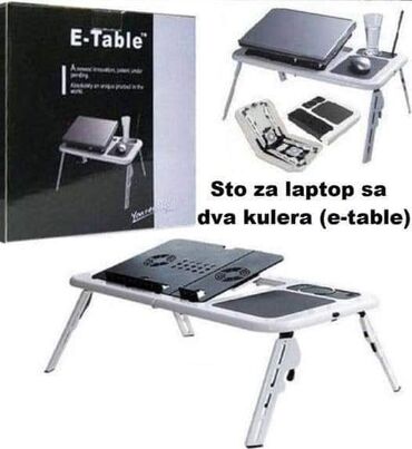 Računari, laptopovi i tableti: Prenosni E-TABLE sto za lap top sa dva kulera 1,800 rsd E-Table Vam