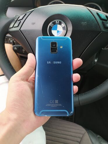 сот телефон: Samsung A7, Б/у, 64 ГБ, цвет - Голубой, 1 SIM, 2 SIM