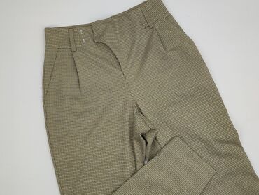 Women: Cream, Material trousers for women, size S (EU 36)
