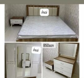 Yataq otağı dəstləri: 2 təknəfərlik çarpayı, Dolab, Tumba, 2 tumba, Azərbaycan, Yeni — 10