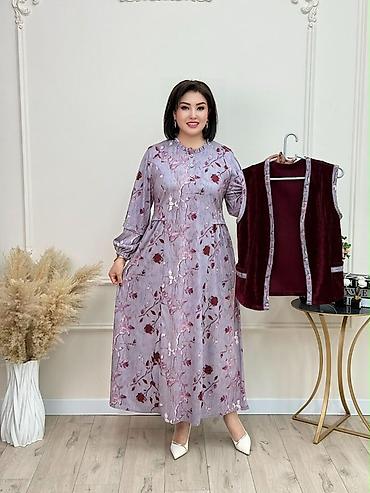 платье пышное: Повседневное платье, Made in KG, Осень-весна, Длинная модель, L, XL, 2XL — 4