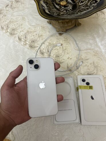 resmi is yeri olmadan telefon krediti: IPhone 13, 128 GB, Ağ, Face ID, Simsiz şarj, Zəmanət