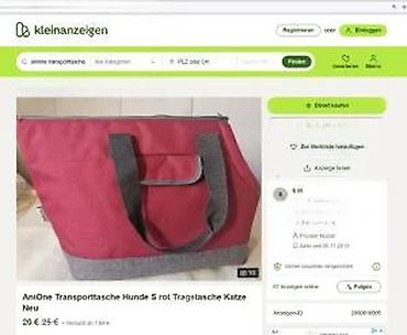Oprema za kućne ljubimce: Torba za nošenje ljubimaca AniOne, veličina S – crveno/siva. - Dizajn — 12