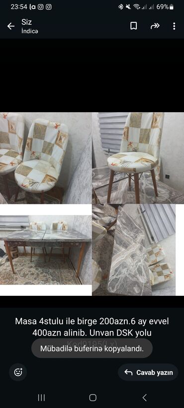 купить айфон 6 с бу: Masa 4stulu ile birge 200azn.6 ay evvel 400azn alinib. Unvan DSK yolu