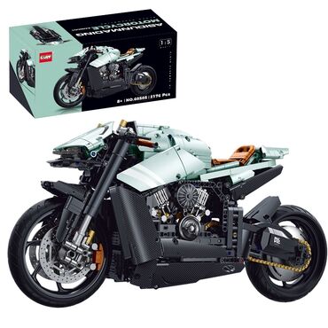 Игрушки: 1. Конструктор Technic - Мотоцикл Aston Martin AMB 001 в масштабе 1:5