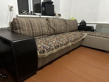 диван 3 в 1: Диван-кровать, цвет - Серый, Б/у