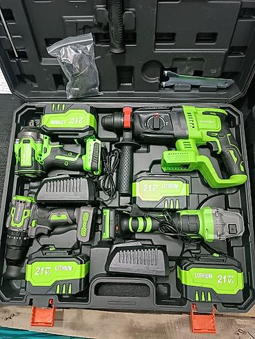 Наборы электроинструментов: Многофункциональный набор аккумуляторного электроинструмента 21V — 7