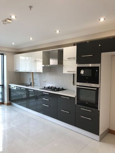 Sifarişlə mətbəx mebeli: Sifarişlə mətbəx dəsti, Özü çəkən petlələr, Mat laminat, Kredit var, Rayonlara çatdırılma, Pulsuz çatdırılma — 17