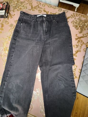 Джинсы: Bershka qara-boz rəngli jeans şalvar - Brend: Bershka (etiketdə