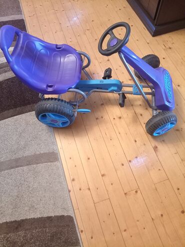 купить бу коляску: Uşaq pedaqlı kart – GToys 88 SPEEDCAR - Rəng: bənövşəyi/göy - Sükanlı