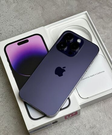 бишкек айфон: IPhone 14 Pro, Колдонулган, 256 ГБ, Deep Purple, Коргоочу айнек, Каптама, Куту, 92 %