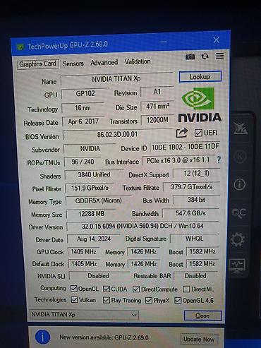 Видеокарты для ПК: Видеокарта NVIDIA GeForce GTX TITAN XР DDR5x 12gb (референсный дизайн) — 11