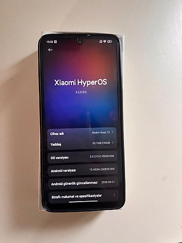 xiaomi redmi note 13 pro 5g: Redmi Note 13, 256 GB, rəng - Qara, Face ID — 3