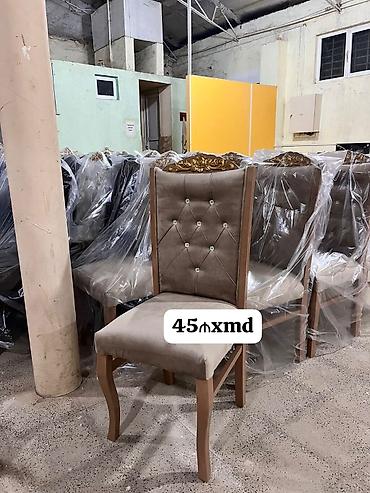 usdul usdol: Klassik dizaynlı yumşaq yemək stulu - Material: taxta karkas, yumşaq — 1