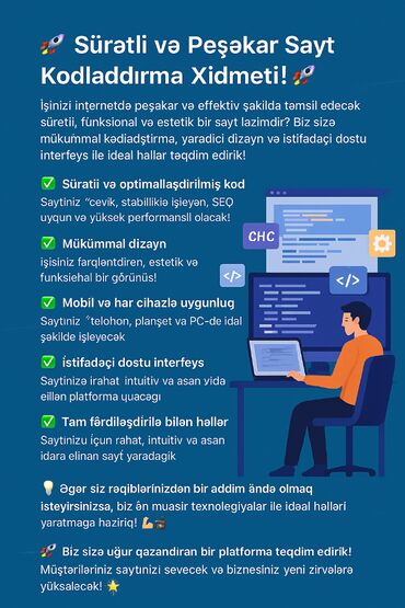 Masaüstü kompüterlər və iş stansiyaları: 🚀 Sürətli və Peşəkar Sayt Kodlaşdırma Xidməti! 🚀 Link