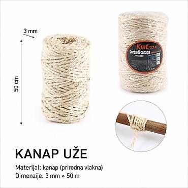 KMT konoplja od konoplje 3 mm × 50 m Opis: - Prirodni kanap/konoplja