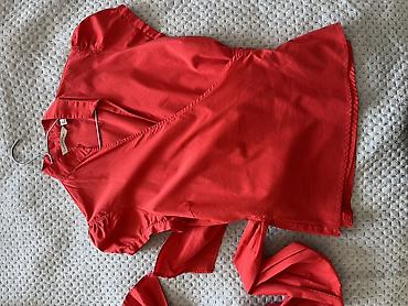 pull bear rs: ZARA WOMAN crvena wrap/bluza na preklop - Model: ženska bluza na — 3