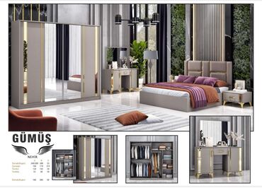 gül toxum satışı: Двуспальная кровать, Шкаф, Трюмо, 2 тумбы, Турция, Новый