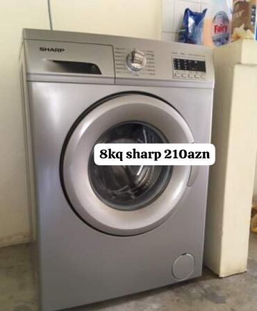 Tikiş maşınları: Paltaryuyan maşın Sharp, 8 kq, Avtomat, Qurutmasız, Kredit yoxdur, Ödənişli çatdırılma