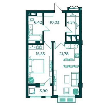 Продажа квартир: 2 комнаты, 57 м², Элитка, 2 этаж, Евроремонт — 11