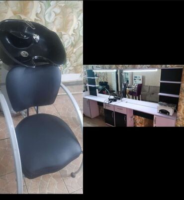 Salon, tibbi kreslolar: Saç moykasi 160₼. Güzgülər ikisi birlikdə 160₼. Ünvan Abşeron Gənclər