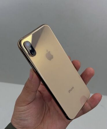 Apple iPhone: IPhone Xs, Б/у, 256 ГБ, Золотой, Наушники, Зарядное устройство, Защитное стекло, 96 %