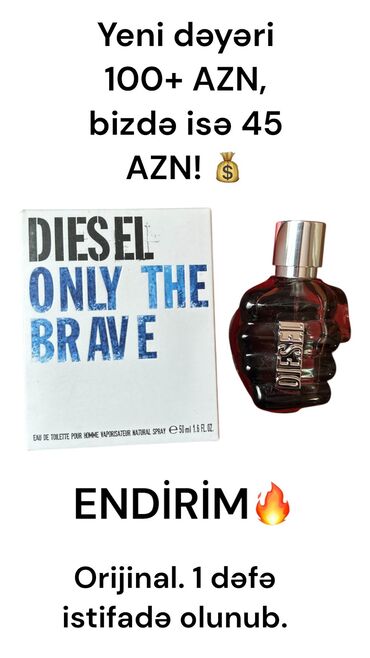 dima bilan etir qiymeti: DIESEL Only The Brave – kişi üçün əsl ətir! 💎 50 ml – Orijinal və