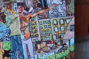 Slike i ramovi: The Art of Cleaning Buildings 100x100cm veliko platno autor Maré — 4