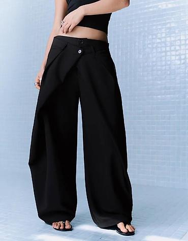Pantalone: Ženske pantalone širokog kroja sa preklopom – statement model 2400din na lalafo.rs — 13 Pantalone: Ženske pantalone širokog kroja sa preklopom – statement model 2400din — 13