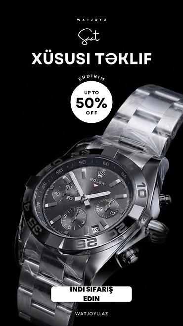 saat samdan: Yeni, Qol saatı, Rolex, rəng - Gümüşü — 1