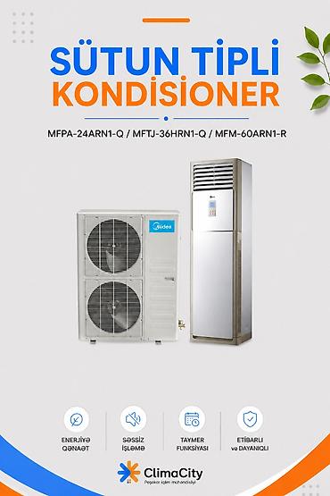 Məişət texnikası: Kondisioner Midea, Yeni, 85-90 kv. m, Split sistem, Kredit yoxdur, Pulsuz quraşdırılma — 7